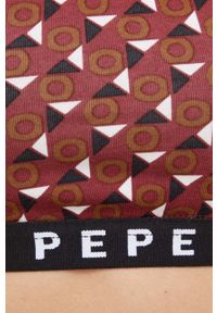 Pepe Jeans biustonosz kolor bordowy wzorzysty. Kolor: czerwony. Rodzaj stanika: wyciągane miseczki, odpinane ramiączka #2