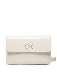 Calvin Klein Torebka Re-Lock Dbl Xbody W/Flap Saff K60K609861 Biały. Kolor: biały. Materiał: skórzane #1