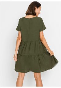 Sukienka TENCEL™ Lyocell z lnem bonprix ciemny khaki. Kolor: zielony. Materiał: len, lyocell #5