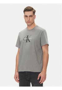 Calvin Klein Jeans T-Shirt Hero Monologo LV04RB862G Szary Regular Fit. Kolor: szary. Materiał: bawełna