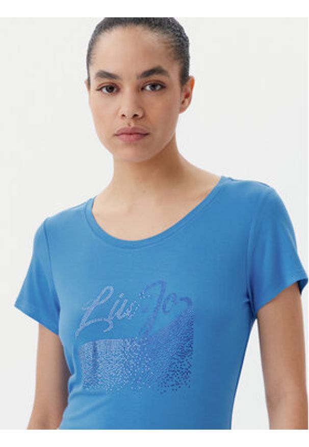Liu Jo Beachwear T-Shirt VA5157 JS360 Niebieski Regular Fit. Kolor: niebieski. Materiał: wiskoza