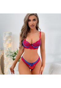 Intica - Komplet bielizny koronkowej na romantyczne wieczory Fanelie. Kolor: wielokolorowy. Materiał: koronka. Wzór: koronka