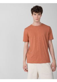outhorn - T-shirt z nadrukiem męski - pomarańczowy. Okazja: na co dzień. Kolor: pomarańczowy. Materiał: dzianina, bawełna. Długość rękawa: krótki rękaw. Wzór: nadruk. Styl: casual #4