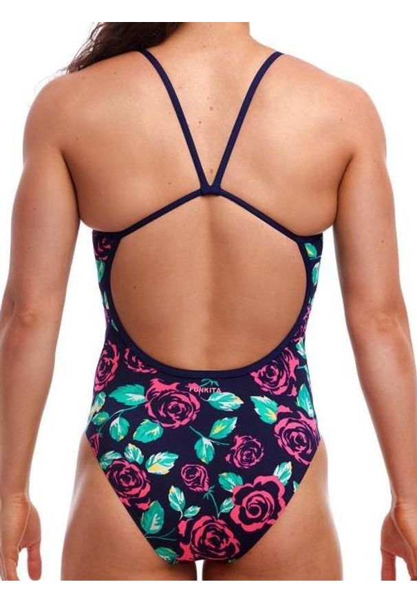 Strój do pływania FUNKITA Feeling Rosy - Single Strap. Kolor: czarny