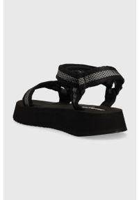 Calvin Klein Jeans sandały PREFRESATO SANDAL WEBBING XRAY damskie kolor czarny na platformie YW0YW00969. Zapięcie: rzepy. Kolor: czarny. Materiał: włókno, materiał. Obcas: na platformie #2