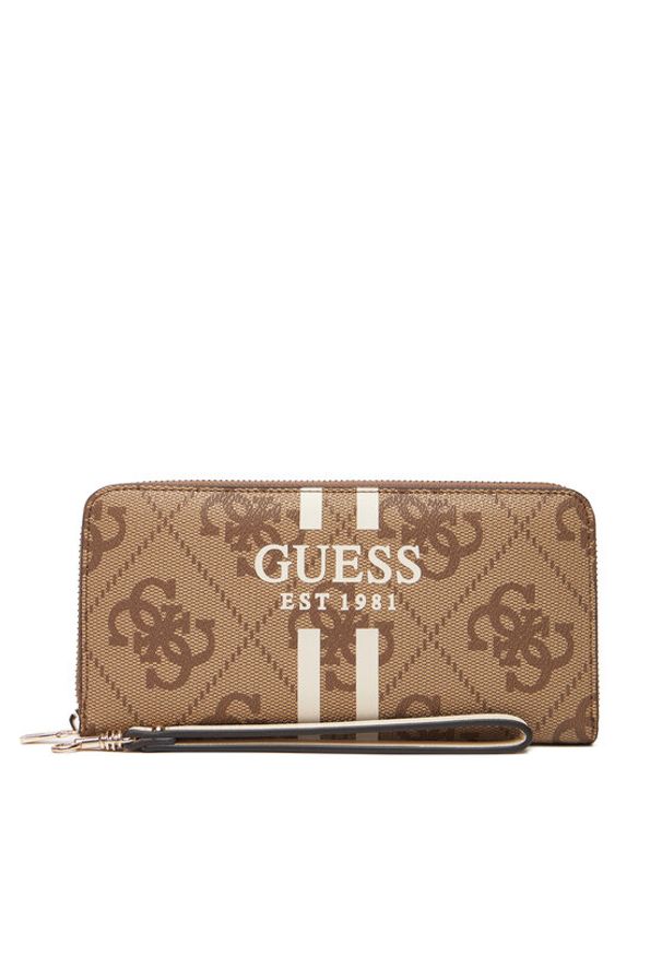 Guess Duży Portfel Damski Laurell II Slg SWOS74 59146 Beżowy. Kolor: beżowy. Materiał: skóra