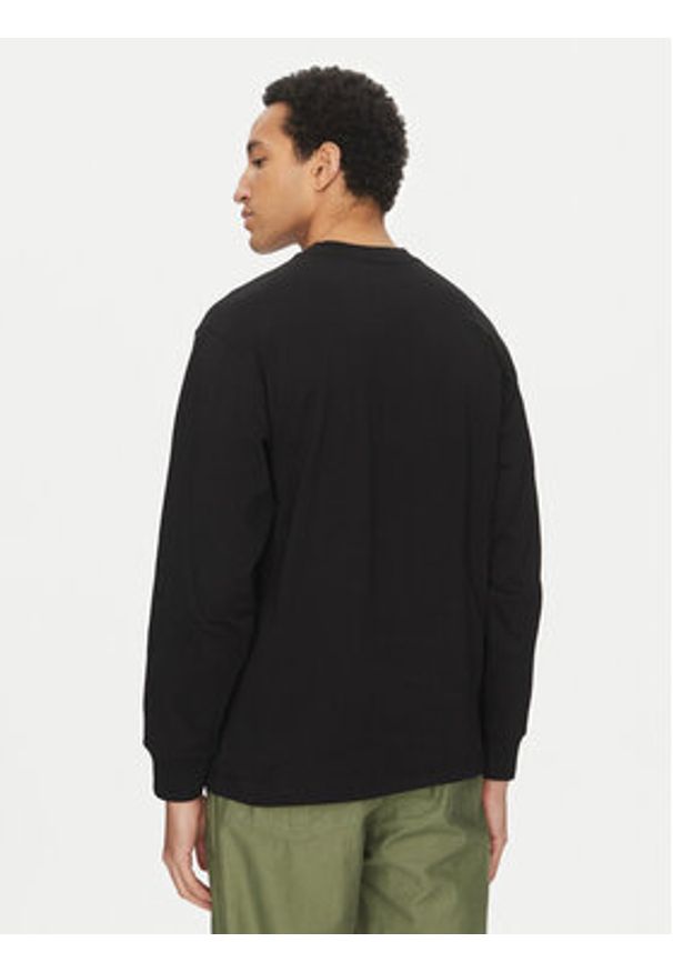 Vans Longsleeve Left Chest II VN000P1S Czarny Loose Fit. Kolor: czarny. Materiał: syntetyk, bawełna. Długość rękawa: długi rękaw