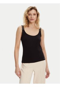 Morgan Top 251-DOUBI Czarny Slim Fit. Kolor: czarny. Materiał: wiskoza