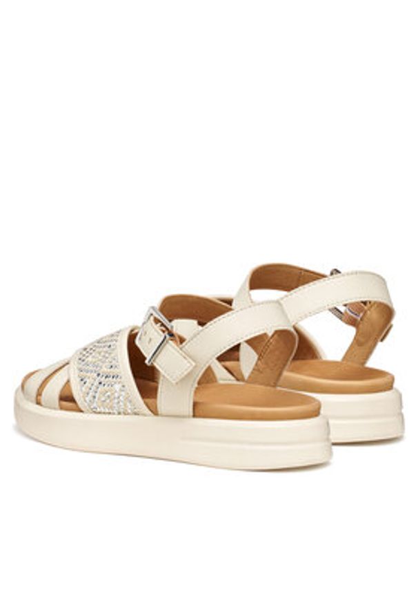 Geox Sandały D Xand 2S D65PAB 09B11 C1122 Écru. Kolor: kremowy. Materiał: skóra