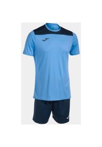 Zestaw sportowy Joma Phoenix II 3XS - Jasnoniebieski i granatowy oddychający. Okazja: na uczelnię. Kolor: niebieski. Materiał: poliester, dresówka. Styl: sportowy