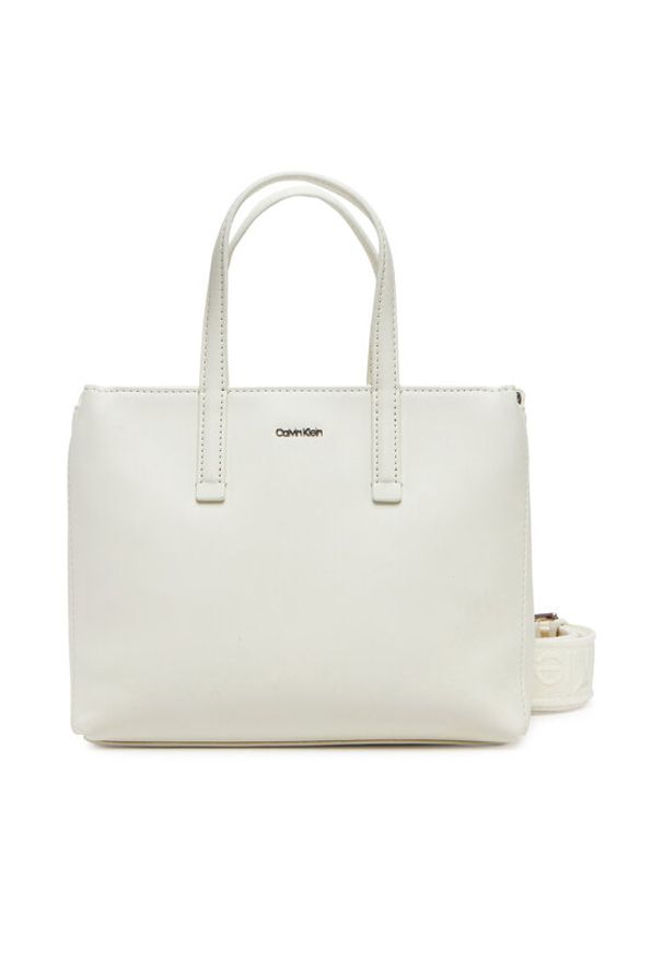 Calvin Klein Torebka Ck Must Small Tote K60K612904 Écru. Materiał: skórzane