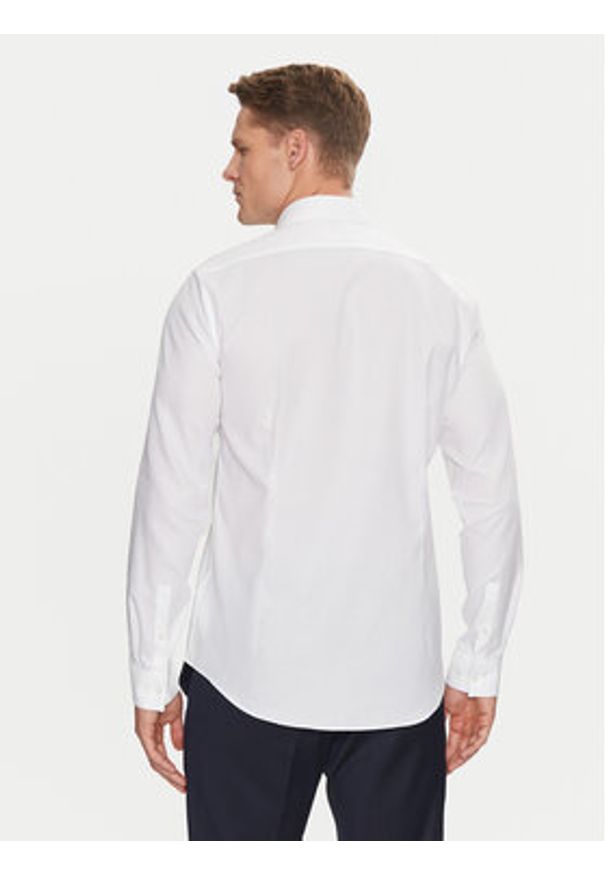 Calvin Klein Koszula Non Iron Tonal Strct Slim Shirt K10K113848 Biały Regular Fit. Kolor: biały. Materiał: bawełna