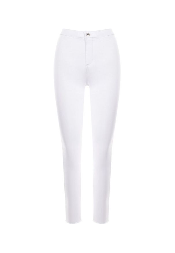 Born2be - Białe Spodnie Skinny Phenameia. Kolor: biały