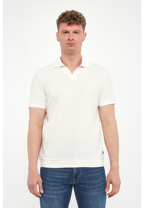 Polo męskie dzianinowe Baronito JOOP!. Typ kołnierza: polo. Materiał: dzianina