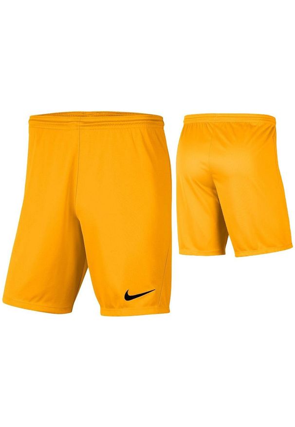 Spodenki piłkarskie męskie Nike Dry Park III treningowe szybkoschnące Dri Fit. Kolor: pomarańczowy. Technologia: Dri-Fit (Nike). Sport: piłka nożna