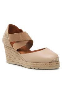 Espadryle Unisa Cristel Ns Skin. Kolor: beżowy. Materiał: skóra #1