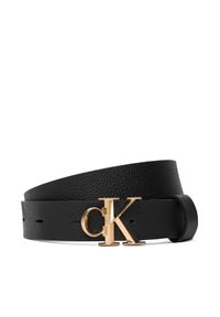 Calvin Klein Pasek Damski Facet Ck Buckle Pebble 25Mm LV04F7060G Czarny. Kolor: czarny. Materiał: skóra