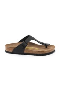 Japonki damskie Birkenstock 043691. Zapięcie: bez zapięcia. Kolor: czarny. Materiał: syntetyk, tkanina, materiał. Sezon: lato. Sport: turystyka piesza