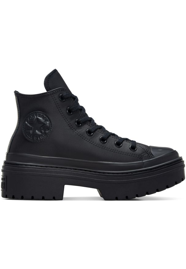 Adidasy Converse Chuck Taylor All Star Lugged Heel Leather, Kobiety. Okazja: na co dzień. Kolor: czarny. Materiał: skóra, materiał. Obcas: na platformie. Model: Converse All Star