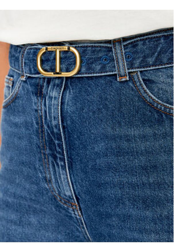 TwinSet - TWINSET Jeansy 241TP2662 Niebieski Wide Leg. Kolor: niebieski