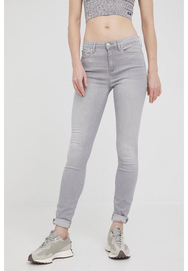 TOMMY HILFIGER - Tommy Hilfiger jeansy ITY damskie medium waist. Kolor: szary