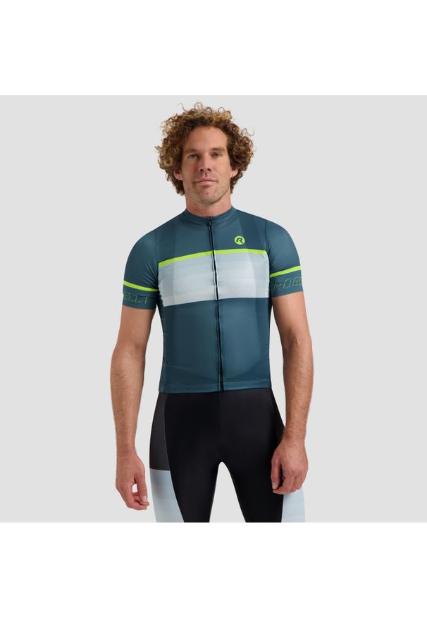 ROGELLI - Koszulka kolarska męska Rogelli Hero II. Kolor: żółty, niebieski, wielokolorowy, zielony. Sport: kolarstwo