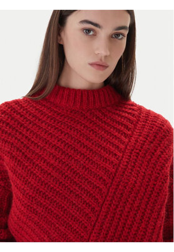 Mustang Sweter Erin 1017072 Czerwony Relaxed Fit. Kolor: czerwony. Materiał: syntetyk