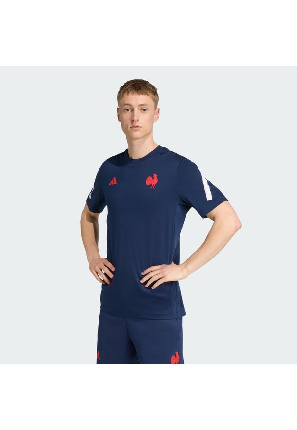 Adidas - Koszulka podróżna Francji. Kolor: niebieski