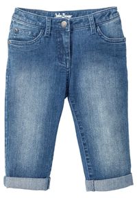 bonprix - Dżinsy rybaczki mid waist z regulowaną talią. Kolor: niebieski. Sezon: lato #1