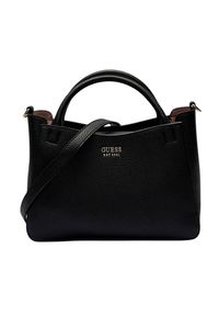 Guess - GUESS Сzarna damska klasyczna torebka SML Girlfriend Satchel. Kolor: czarny. Materiał: skórzane. Styl: klasyczny #11