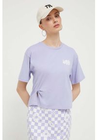 Vans t-shirt bawełniany kolor fioletowy. Kolor: fioletowy. Materiał: bawełna #1