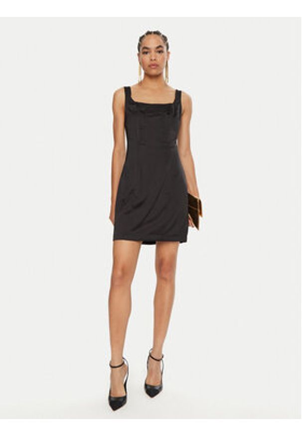 Guess Sukienka koktajlowa Sia W4BK0F WDEE2 Czarny Slim Fit. Kolor: czarny. Materiał: syntetyk. Styl: wizytowy