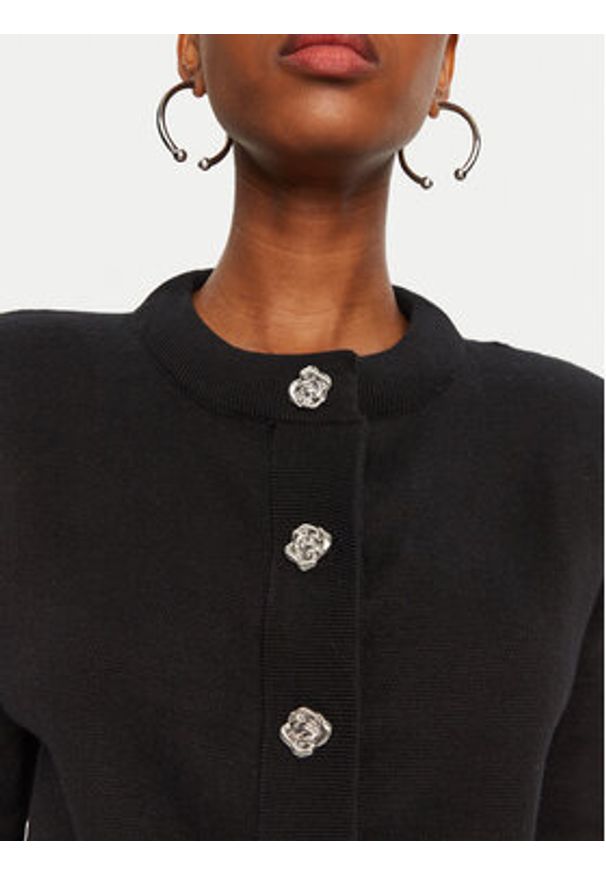 ROTATE Kardigan 114033100 Czarny Regular Fit. Kolor: czarny. Materiał: bawełna