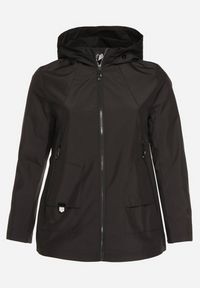 Born2be - Czarna Kurtka Wiatrówka z Nieodpinanym Kapturem i Ściągaczami Mevaria. Okazja: na co dzień, na spacer. Typ kołnierza: kaptur. Kolekcja: plus size. Kolor: czarny. Materiał: jeans, tkanina. Styl: casual #4