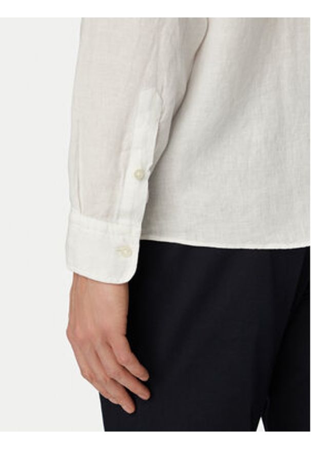 BOSS Koszula H-Liam 50556077 Biały Regular Fit. Kolor: biały. Materiał: len