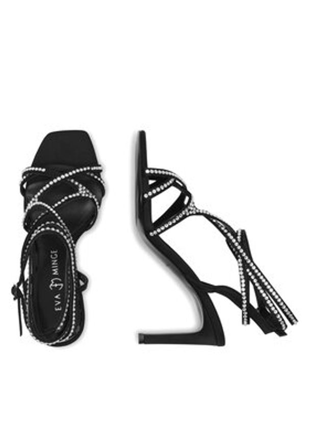 Eva Minge Sandały Faenza-20167-68-1 Czarny. Kolor: czarny. Materiał: materiał