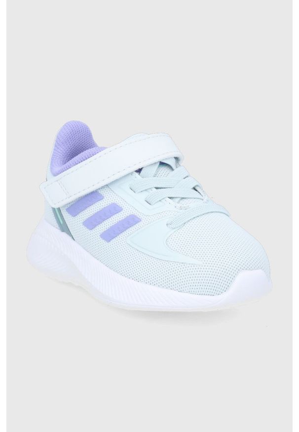 Adidas - adidas buty dziecięce Runfalcon 2.0 kolor szary. Nosek buta: okrągły. Zapięcie: rzepy. Kolor: szary. Materiał: guma
