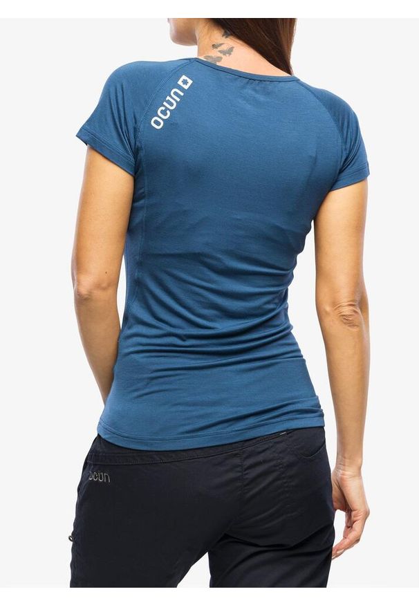 OCUN - Koszulka wspinaczkowa damska Ocun Bamboo T Blossom. Kolor: niebieski. Sport: wspinaczka