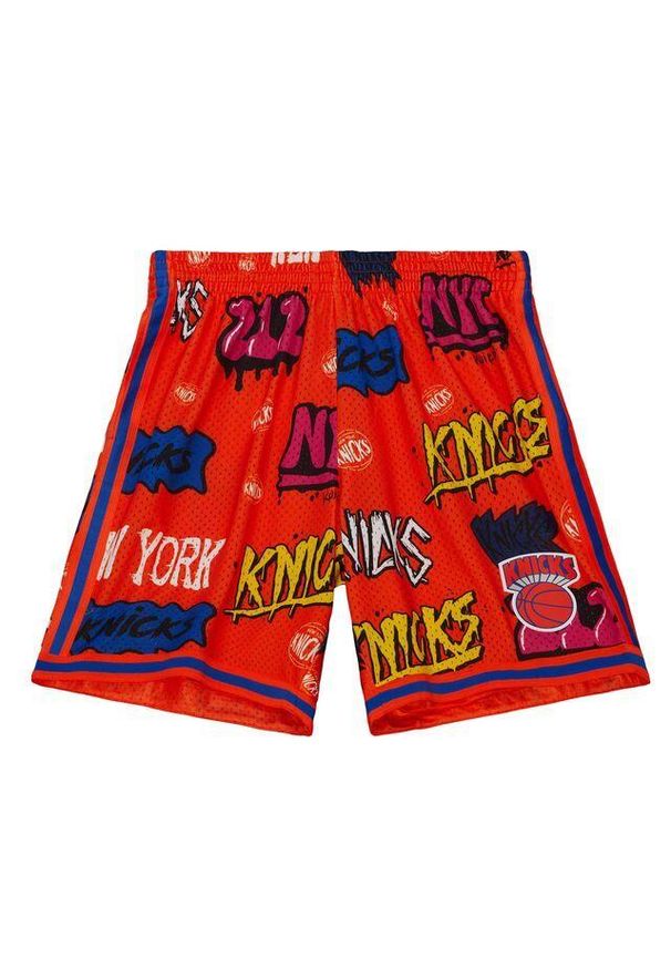 Mitchell & Ness - Spodenki z naklejką New York Knicks Swingman 1991/92. Kolor: pomarańczowy. Sport: koszykówka