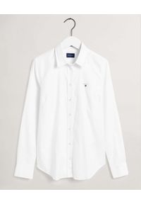 GANT - Biała koszula Slim fit. Kolor: biały. Materiał: tkanina. Długość rękawa: długi rękaw. Długość: długie. Wzór: haft #2