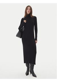 Kontatto Sukienka dzianinowa 3M0853C Czarny Regular Fit. Kolor: czarny. Materiał: syntetyk, wiskoza #5