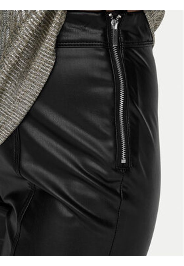 only - ONLY Legginsy Marlo 15324971 Czarny Skinny Fit. Kolor: czarny. Materiał: skóra