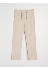 Sinsay - Spodnie straight leg z domieszką lnu - beżowy. Kolor: beżowy. Materiał: len #1