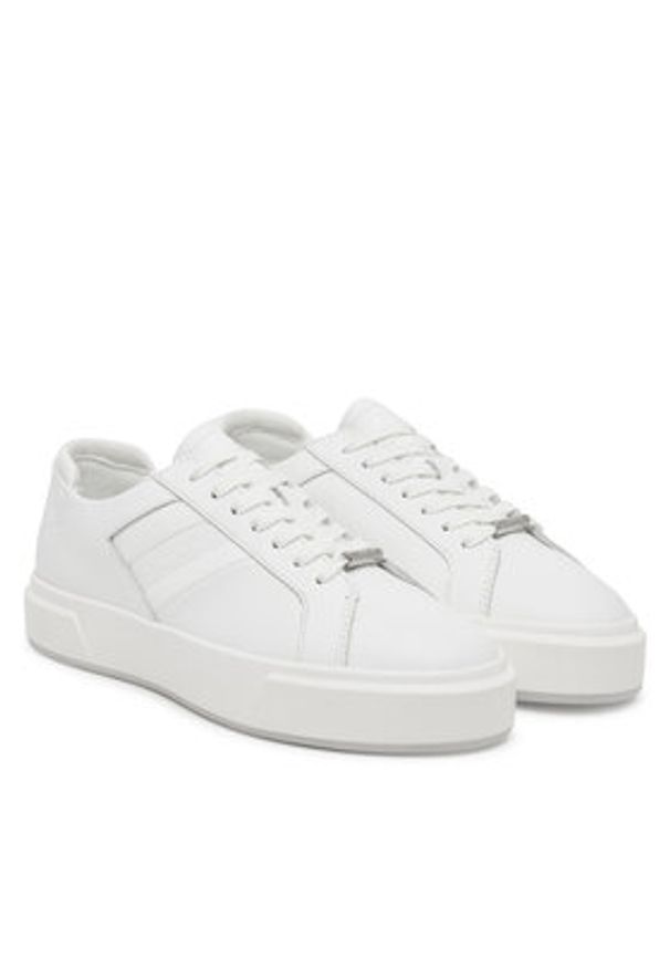 Calvin Klein Sneakersy Basket Cups Lace Up Logo Tape YW0YW02007 Biały. Kolor: biały. Materiał: skóra