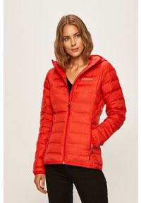 columbia - Columbia kurtka sportowa puchowa kolor czerwony zimowa. Kolor: czerwony. Materiał: puch. Sezon: zima. Styl: sportowy