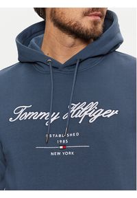 TOMMY HILFIGER - Tommy Hilfiger Bluza Script Logo MW0MW33631 Niebieski Regular Fit. Kolor: niebieski. Materiał: syntetyk #4