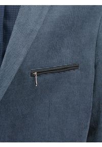 Granatowa, Taliowana Marynarka, 2 Guziki - Casino, Męska. Kolor: niebieski. Materiał: poliester, wiskoza #7