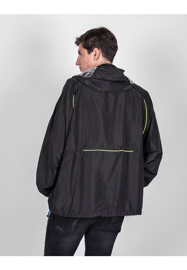 Les Hommes Kurtka "K Way" | LHO357 250B | K Way | Mężczyzna | Czarny, Żółty. Okazja: na co dzień. Kolor: czarny, żółty, wielokolorowy. Materiał: poliester. Styl: casual
