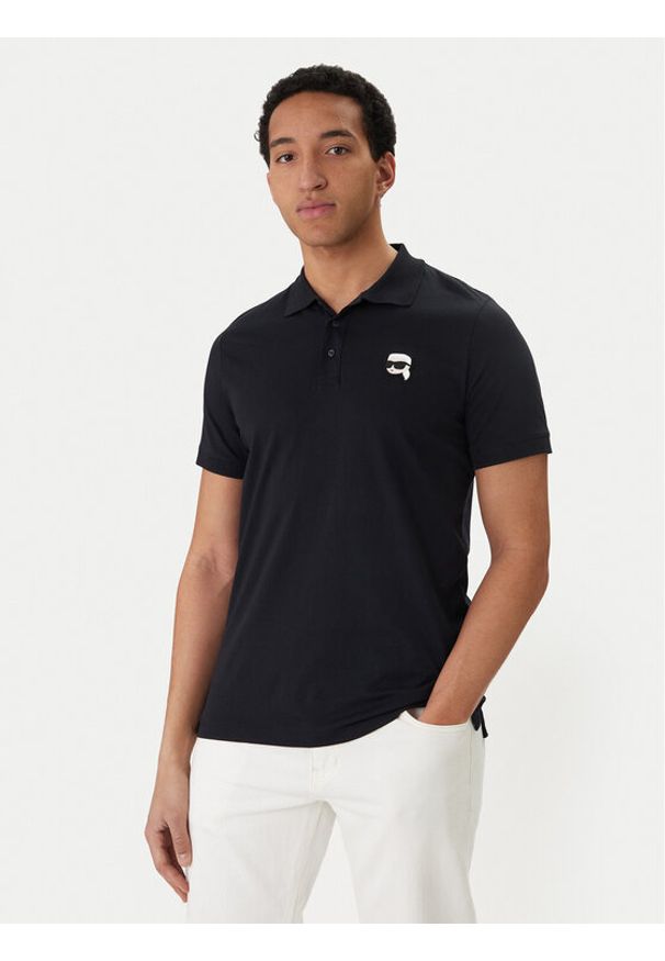 Karl Lagerfeld - KARL LAGERFELD Polo 745710 562224 Granatowy Regular Fit. Typ kołnierza: polo. Kolor: niebieski. Materiał: bawełna