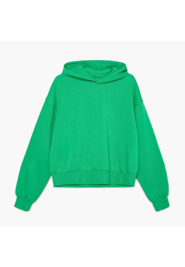Cropp - Bluza oversize z kapturem - Zielony. Typ kołnierza: kaptur. Kolor: zielony